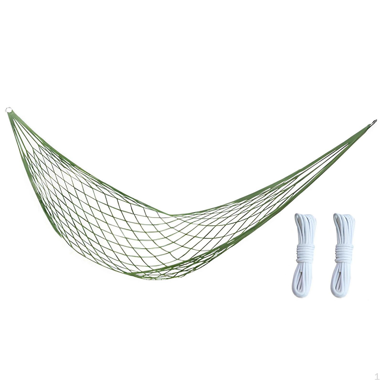 

Camping Hammock Mesh Nylon Bed with Hooks Outdoor Sport Stable Portable Rope A