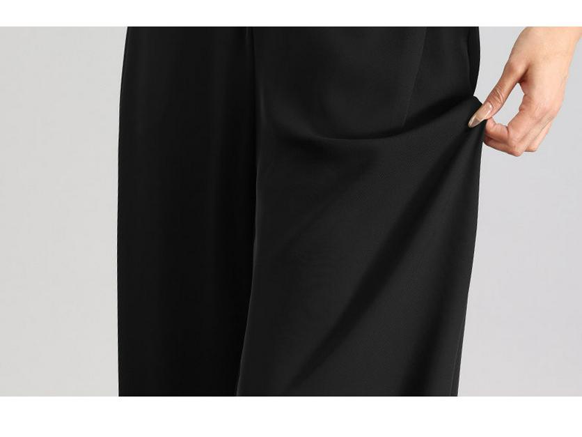 Tall Women's Black Drape Casual Wide-Leg Trousers - Spring/Autumn 2026