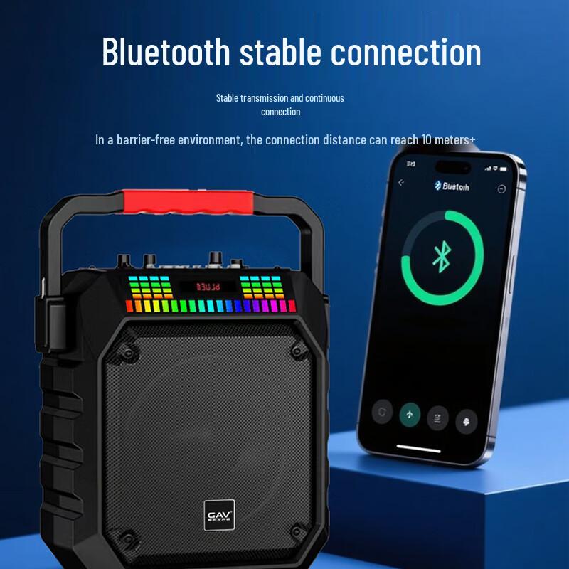 GAV D5 6.5-inch Portable Bluetooth Karaoke Speaker with Dual Mics