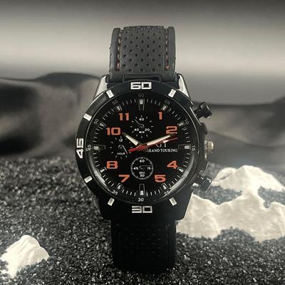 JYL Men's Watch Sports Stitched Silicone Student Strap