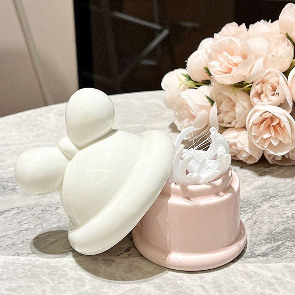 Creative Toothpick Box Ceramic Toothpick Dispenser Toothbridge Holder  Living Room