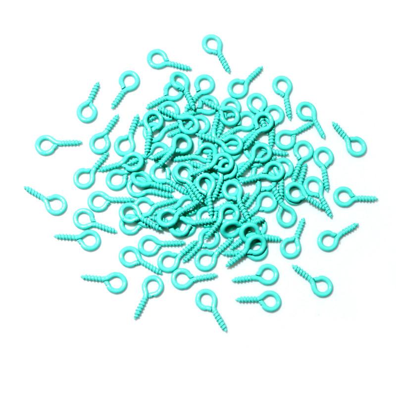 200Pcs/lot 8*4mm Colorful Small Tiny Mini Eye Pins Eyepins Hooks Eyelets Screw For DIY Jewelry Making Supplies Accessories