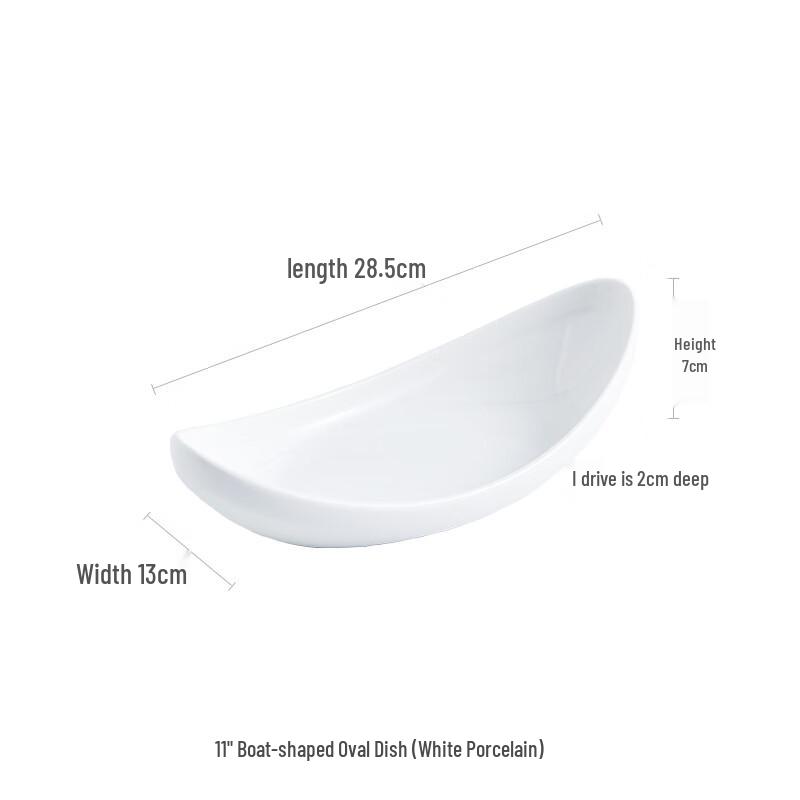 

Nordic Ceramic Boat-Shaped Serving Plate