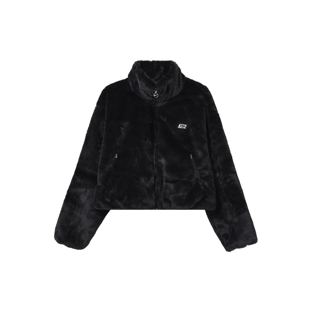 Nike Velvet Jackets Women's Black Stand Collar Moderate DV5140-010