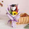 Woven Doctoral Bear Bouquet Plush Bear Crochet Flowers Bouquet  Student Gift