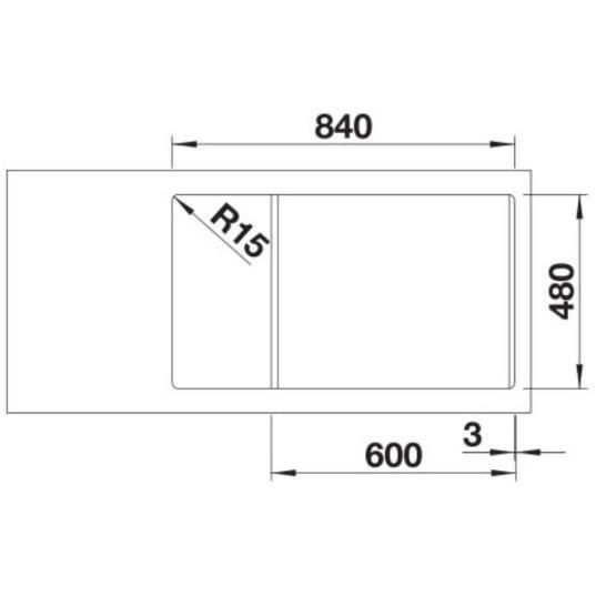 Evier - BLANCO - 527274 - Granit composite - Installation réversible - 1 bac blanc