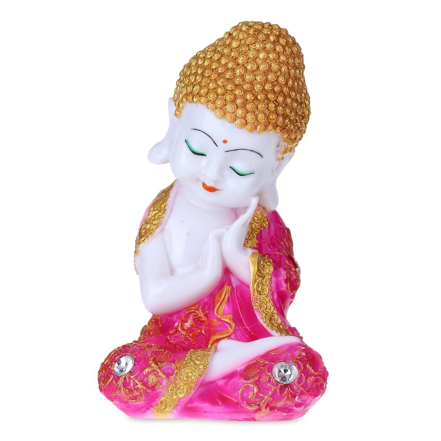 

Полирезиновая статуэтка Будды Декоративная фигурка Маленький Будда-монах розовый