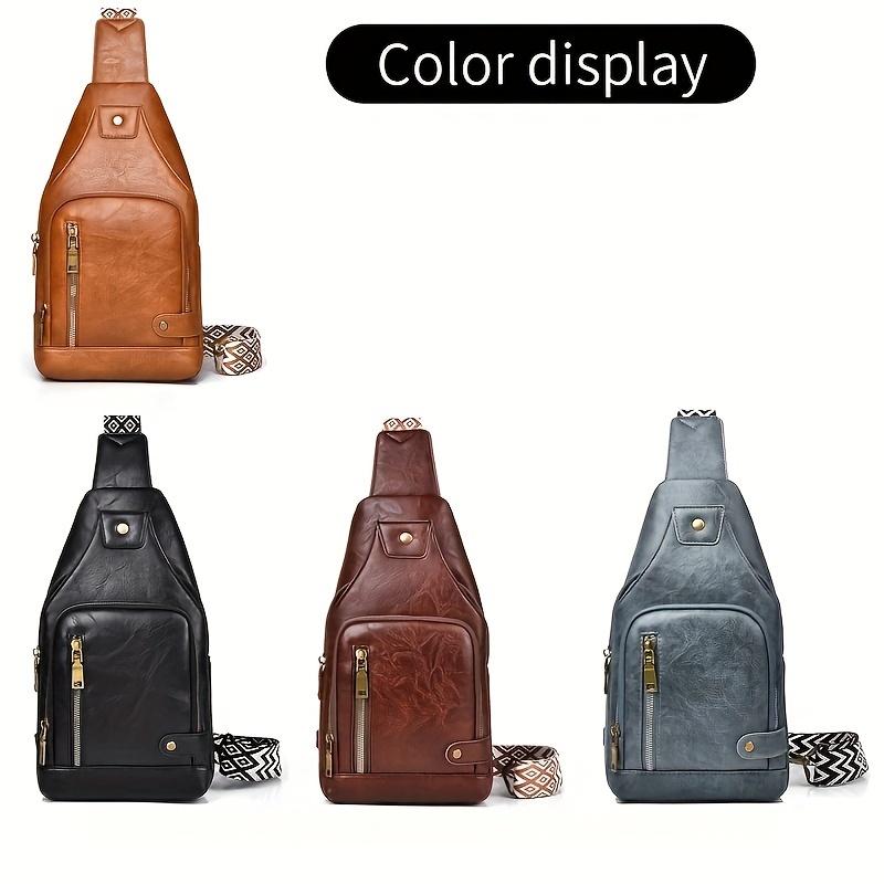 WEIXIER Pánská taška, náprsní crossbody taška, trendy vodoodpudivá jednoduchá a lehká, hrudní taška s vyztuženou přezkou