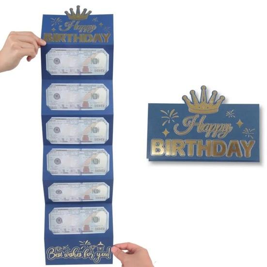 Geburtstags-Geldumschlag für Bargeld DIY Geldhalter und Geschenkkarten-Organizer mit 6 Fächern Überraschungsumschläge für Feiertage Geldgeschenke für Männer Frauen