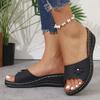 Fashion Lightweight Wedges Slippers Women 2025 Summer Flower Decor Thick Sole Sandals Woman Plus Size 36-43 Platform Beach Flip Flops