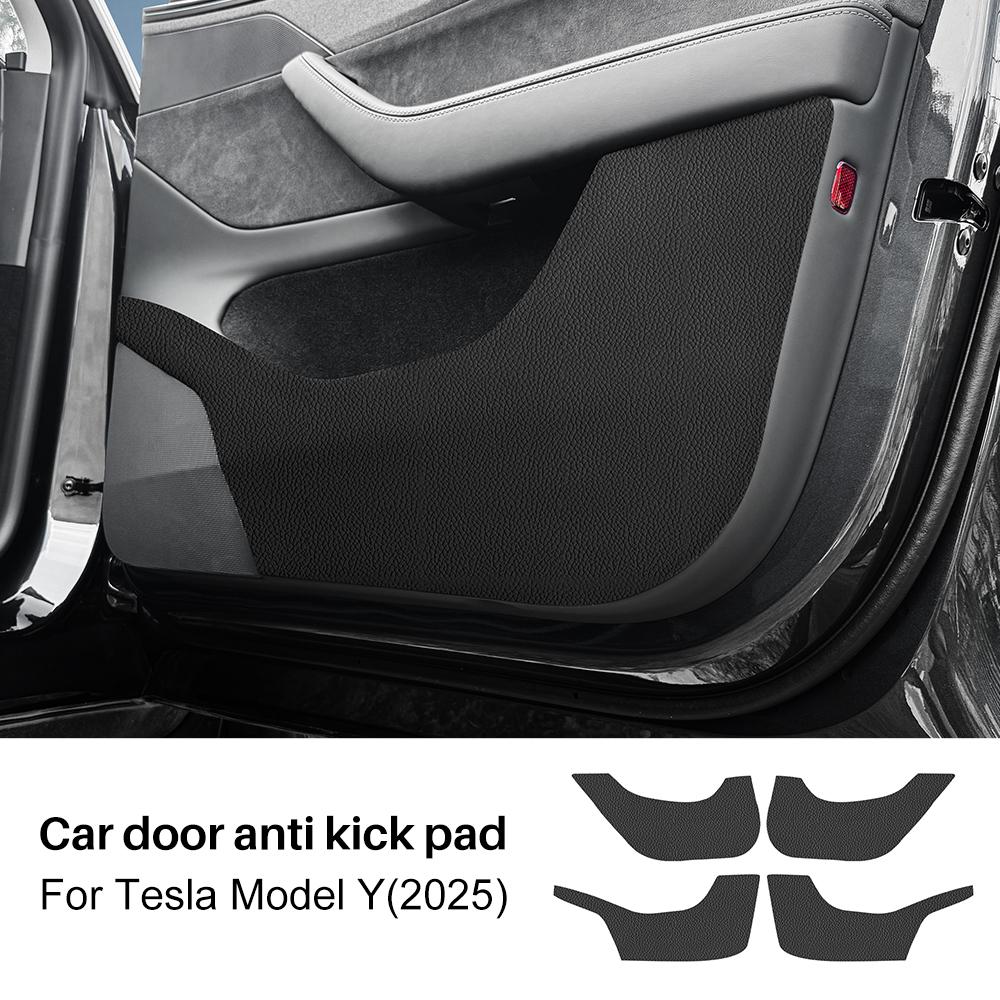 Suede Leather Anti-Kick Door Sticker for Tesla Model 3 Model Y 2017-2026 Interior Protection