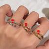 Elegant Zirconia Double Circle Geometric Ring for Women – High-End, Colorfast, Versatile Design