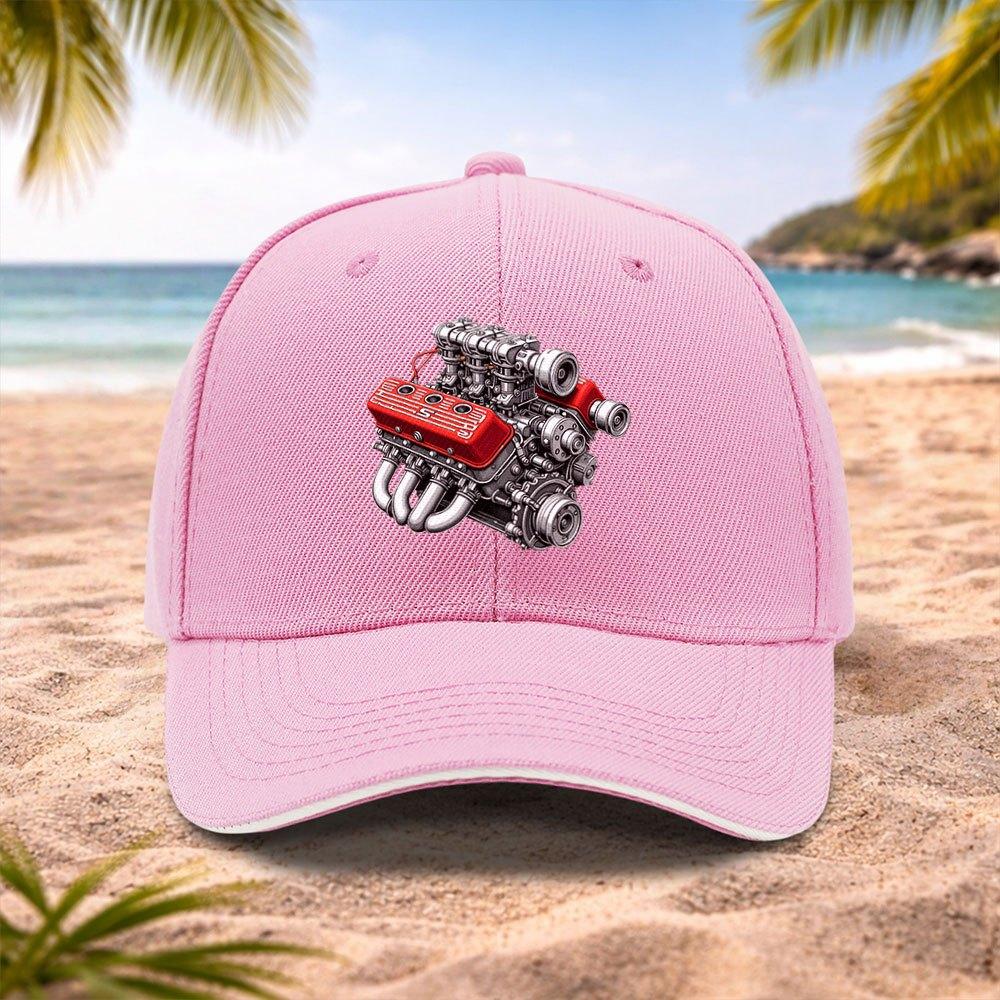 Red Engine Baseball Cap Unisex for Weddings Festivals Cycling Camping Photography Multiple Colors
