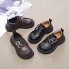 Kids Leather Shoes Retro Hook&loop Girls Uniform School Shoes Non-slip Soft Sole 2025 New Boys Fashion Shoes British Style Chic