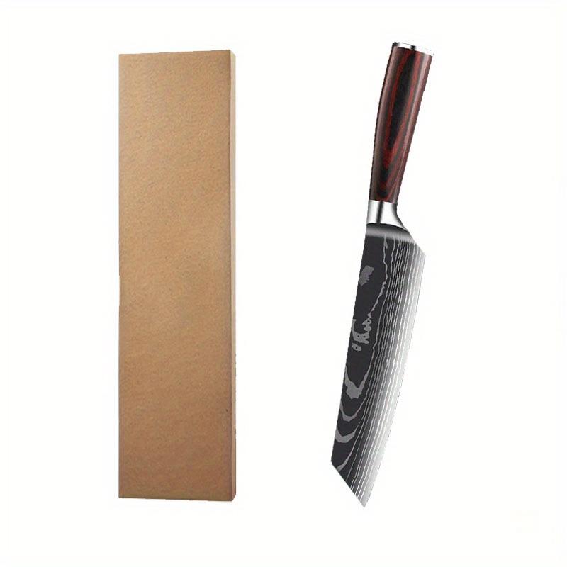 

1 шт. Кухонный нож для резки из нержавеющей стали с дамасским узором, тесак для мяса, деревянная ручка, универсальный острый нож для приготовления пищи, шеф-повар
