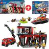 Lego City 60414 Remiza Strażacka Z Wozem Strażackim + City Łódź Strażacka