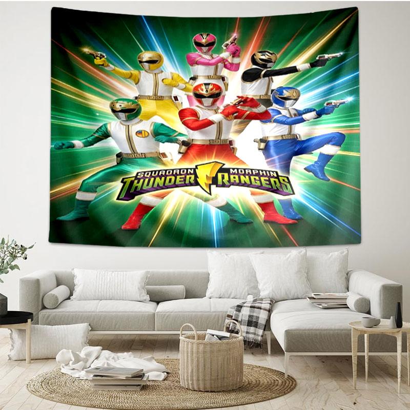 Mighty Morphin Power Rangers Print Tapestry - Portable Wall Decor Cloth, for Home, Dorm, Travel, Bedroom, Living Room - Ideal Birthday Housewarming Gi
