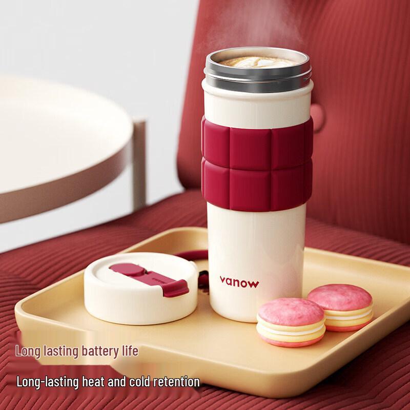 Vanow Ceramic Lined Insulated Travel Mug with Straw
