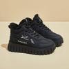 Chunky Platform Ankle Booties for Women Winter Non-Slip Snow Boots Lace-Up Faux Fur Lining Walking Shoes Women's Warm Fleece Lined High Top Sneakers