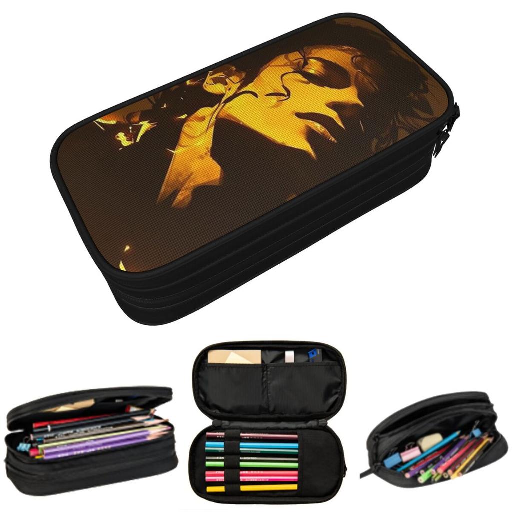 The King Of Pop Michael Jackson Pencil Case for Kids Gifts Pen Box Pencil Bag Stationery Supplies Pen Holder Bag
