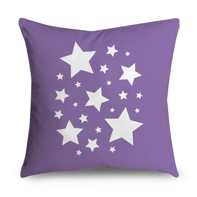 Blumiges Geometrisches Druckauto Sofa Dekorative Kissenhülle Zuhause Kissen Lila Muster Kissenbezug