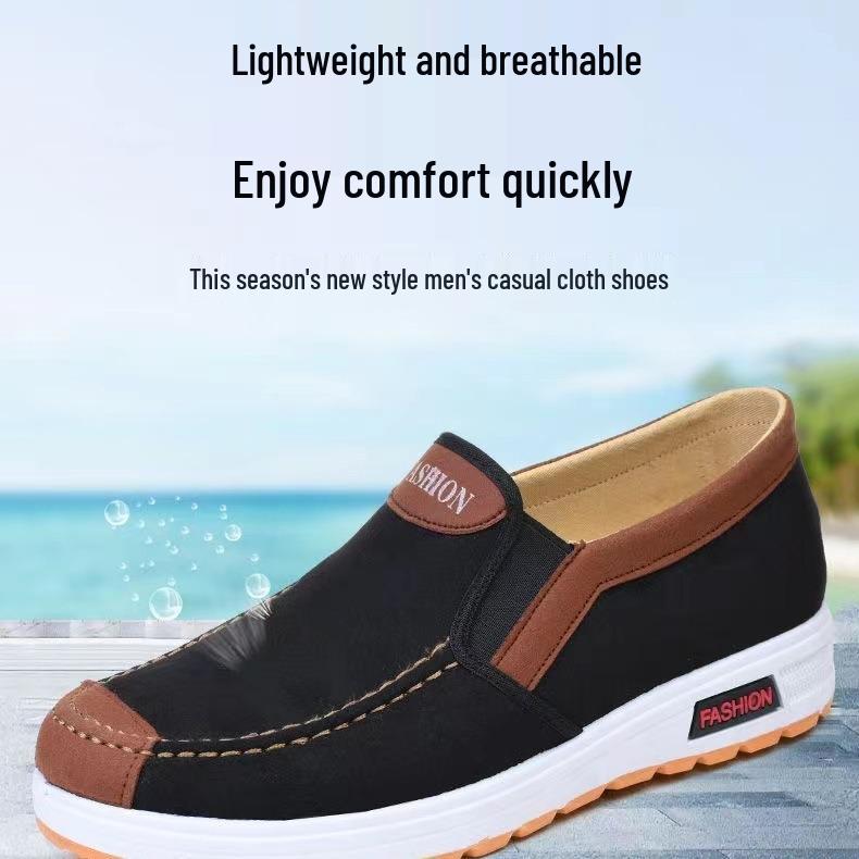 Men's Non-slip Canvas Slip-ons - Durable, Wear-resistant Shoes