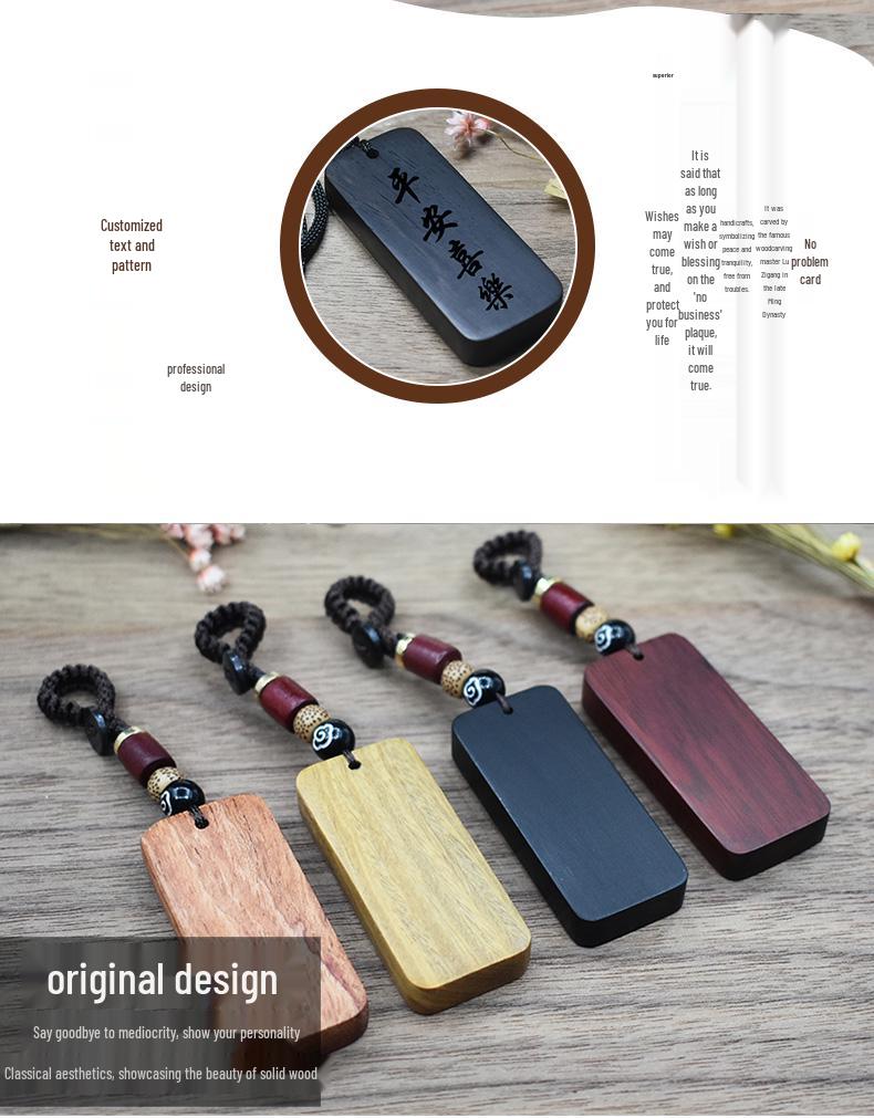 Κλειδοθήκη από Χαραγμένο Έβενο: Φυλαχτό Ειρήνης & Κρεμαστό Anti-Lost με Προσαρμοσμένο Αριθμό Τηλεφώνου
