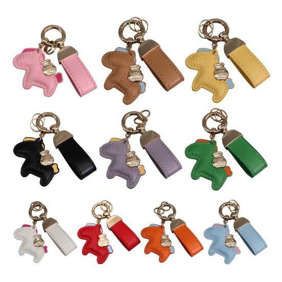 Key Chain Imitation Leather Horse Keychain Pendant Year of Horse Design Key Holder Bag Car Accessory