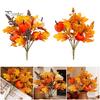 Bouquet Autunnale Artificiale con Zucche in Tessuto Foglie d'Acero Bacche di Grano, Fiori Finti e Decorazioni Autunnali per Centrotavola del Ringraziamento, Stagionale