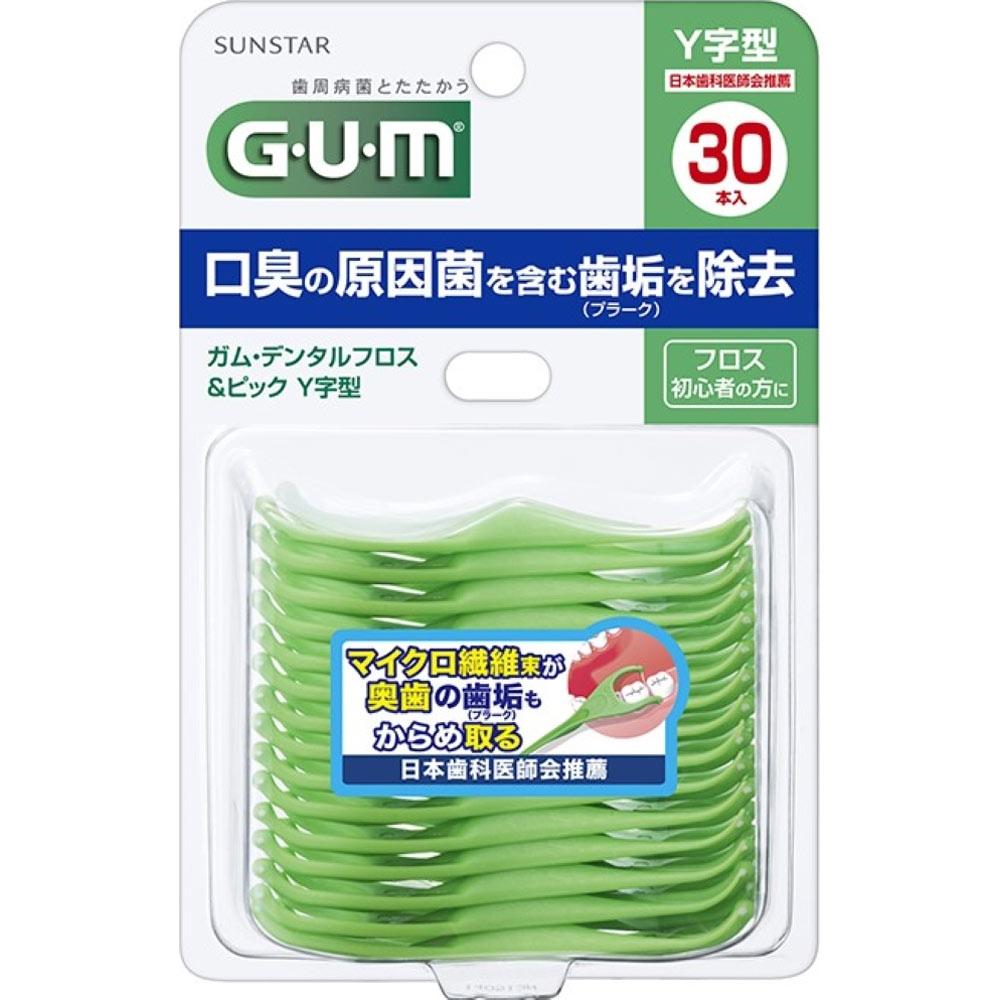 

Зубная нить GUM Sunstar Rubber, упаковка Y-образная, 30 шт.