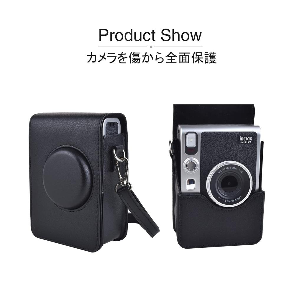 Kinokoo Instax Mini Evo Case, Instax Mini Evo Camera Case with Shoulder Strap, Waterproof and Dustproof Full Protection PU Leather