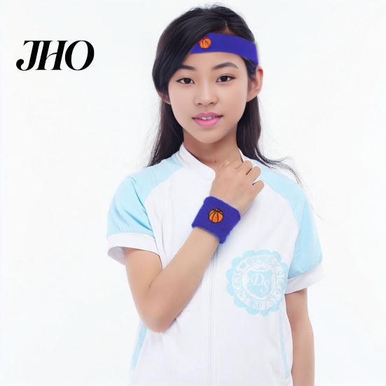 Sports Headband 1 Set Kids Wristband Ball Embroidery Stretch Breathable Sweatband Sweat Absorbing Boys Girls Knitted Basketball Volleyball Wrist