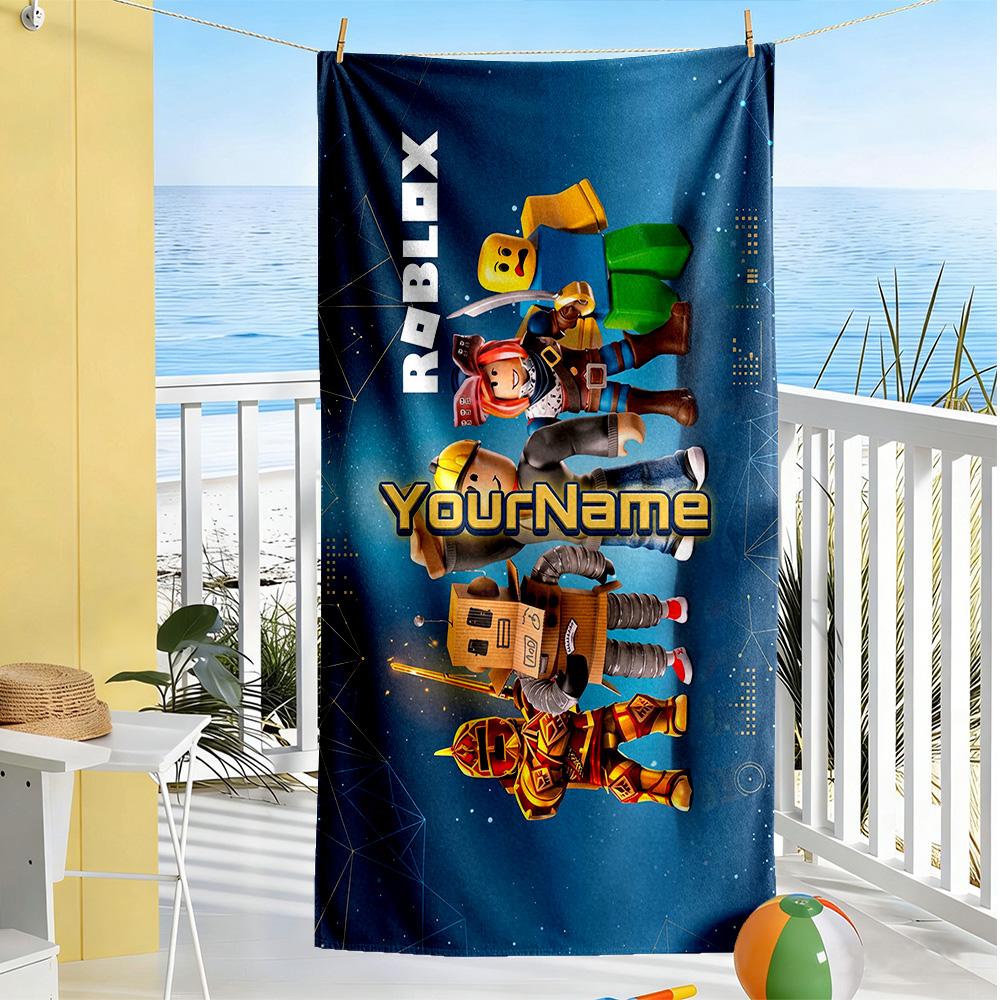 Roblox Personalized Name Beach Towel High Absorbency & Quick-Dry Suitable for Sports Travel Swimming Yoga Bathroom Beach And Pool
