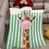 Bubble Giraffe Flannel Blanket Warm Soft Halloween Christmas Couch Warm Cozy Decorative Decor Gift For All Season
