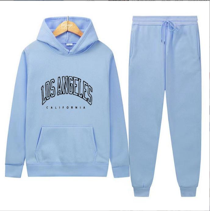 Europäische und amerikanische Herrenmode Frühling und Herbst Kapuzenpullover einfarbig Pullover-Anzug Herren Sport- und Freizeitanzug Herren-Kapuzenpullover
