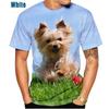 Cute Pet Dog Yorkshire Terrier 3D Printed Men's Summer Fashion Casual T-shirts Funny Round Neck Short Sleeve Tops