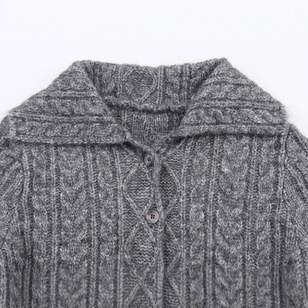 Beautiful Style, Wholesale Women's Clothing, Fashionable and Versatile Temperament, Casual Gray Fringed Thickened Sweater