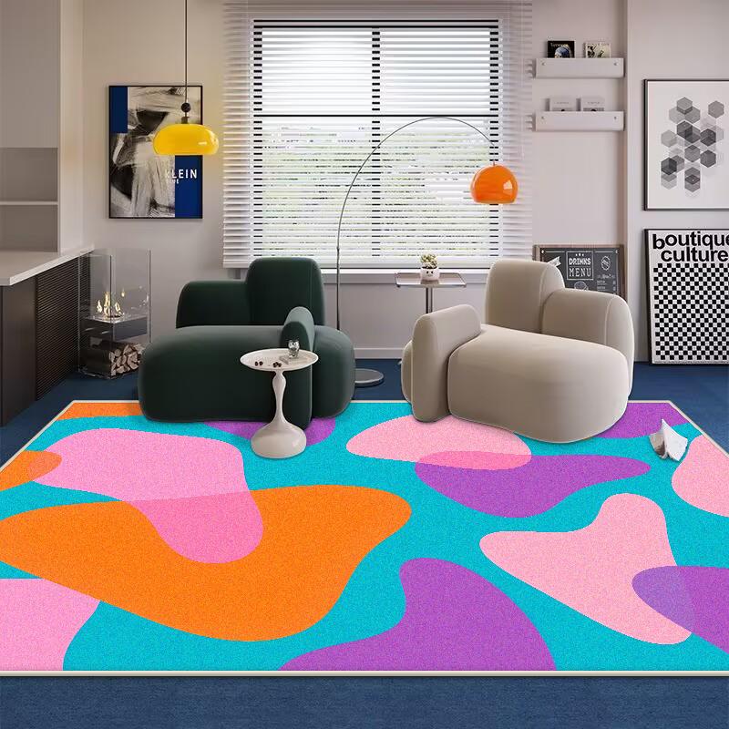 Nordic Abstract KARPET Flanel VOOR WOONKAMER Huisdecoratie Slaapkamerkleden Wasbaar Antislip Lounge Vloer Bedmatten Antislip 140*200cm