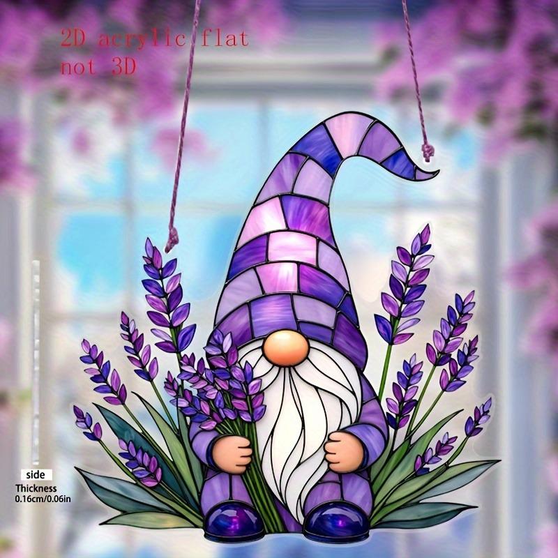 2D Flat Purple Theme Acrylic Dwarf Desktop Decoration, Suitable for wall Decoration, porch, Room, Villa, accents Home, Hallway, or Workplace - Rustic