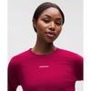 Lululemon Jersey Training Long Sleeve Shirt  Wordmark Berry Rumble