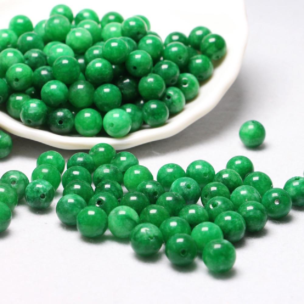 Smog Jades Chalcedony Natural Green Stone 15" Smooth Loose Spacer Beads 4681012mm For Jewelry Making Diy Bracelets Charms Accessories