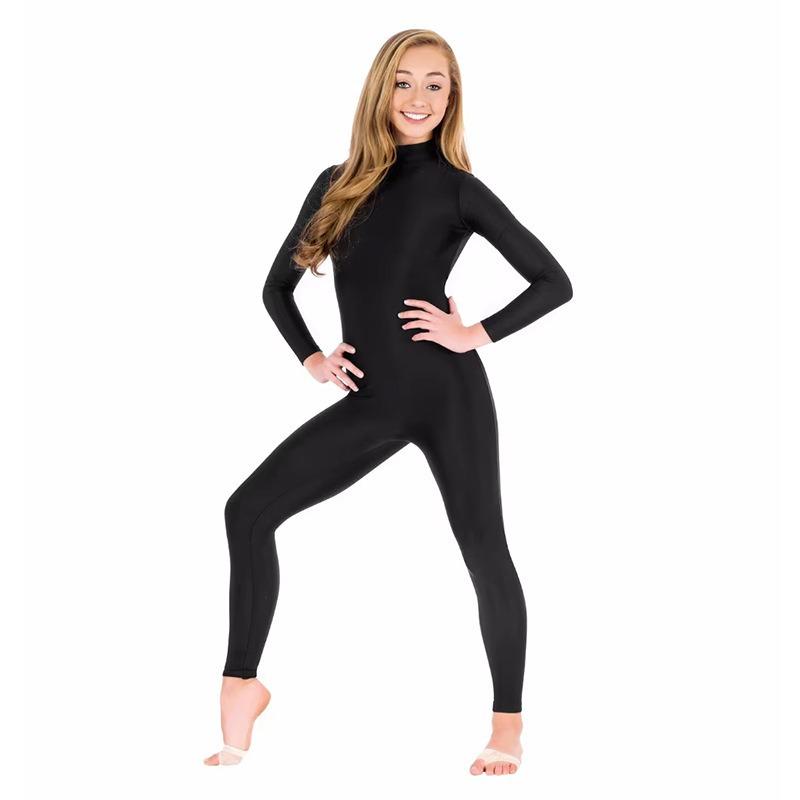 Nylon Long Sleeve Bodysuit for Gymnastics, Yoga, and Dance