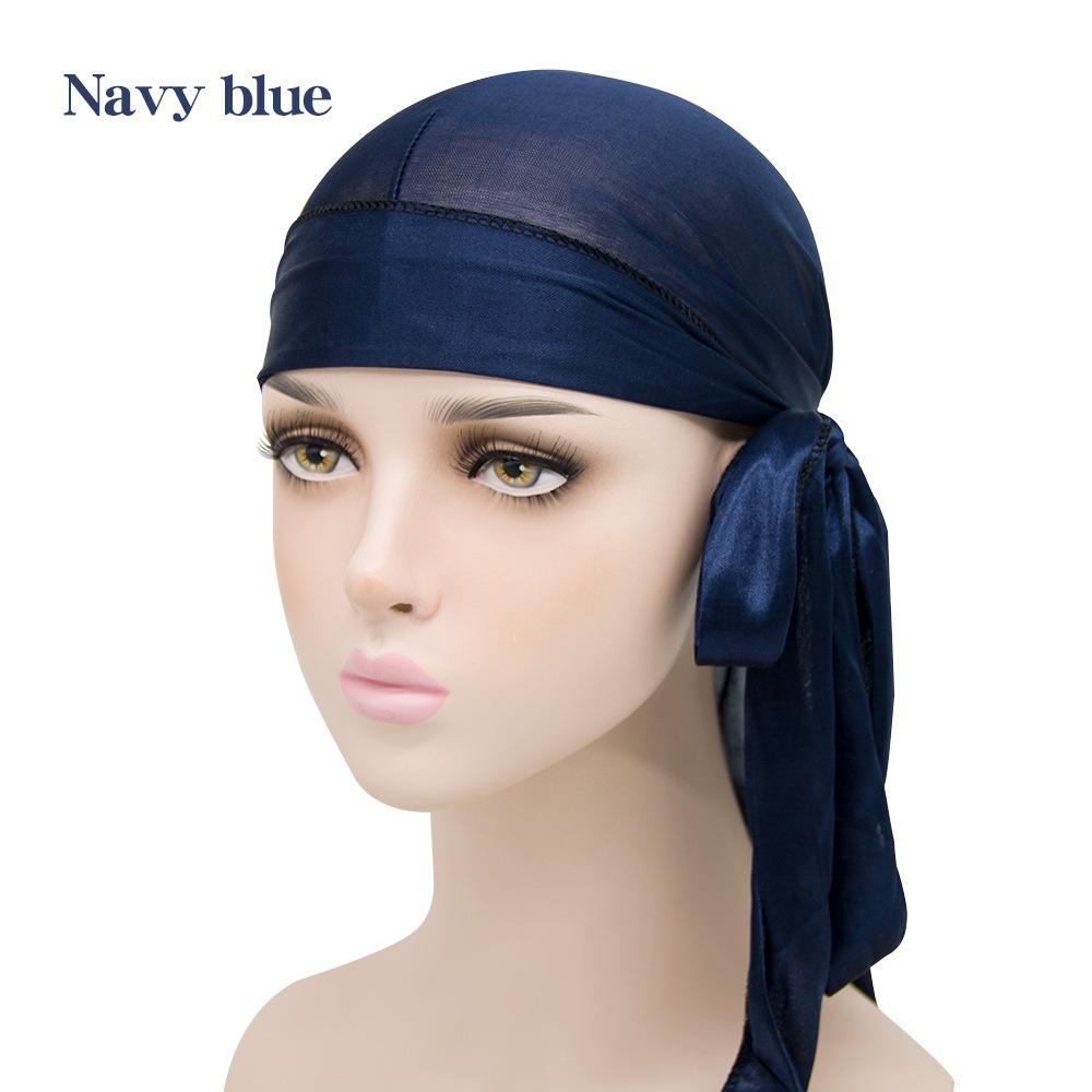 Unisex Adult Long Tail Satin Doo Rag Durag Bandanas Cap Pirate Hat Turban Men Hip Hop Headband Biker Headwrap Women Headwear
