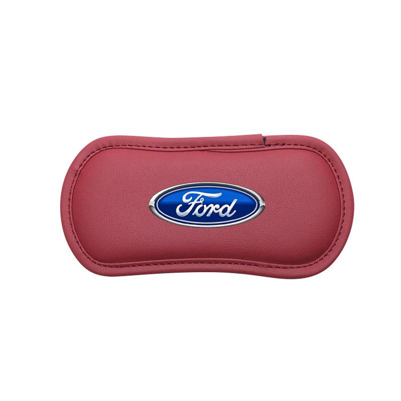 Leather Car Pillow Car Knee Pad Elastic Memory Foam Leg Pad For Ford Focus mk2 mk3 Fiesta mk7 Ranger Mondeo mk4 S-MAX Kuga Mustang