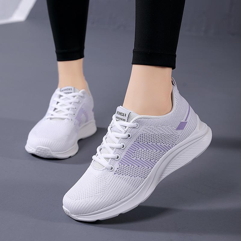 Comfortable All-black Women's Shoes Spring and Summer Mesh Shoes Women's Breathable Sports Shoes Women's Soft-soled Running Shoes Casual Work Shoes
