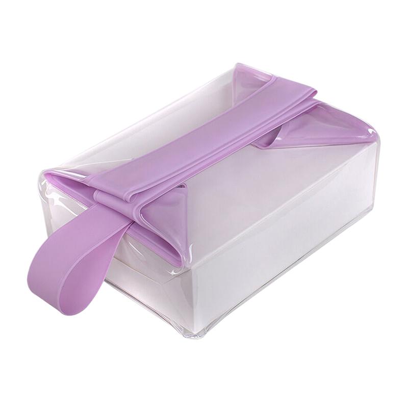 

Simple Transparent Magnetic Cosmetic Bag Large Capacity Makeup Bag Storage Bag Waterproof Travel Toiletry Bag For Women Gift фиолетовый