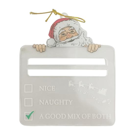 

Рождественский подвесной кулон, прозрачный декор Санта-Клауса, толстый многоразовый держатель для денег, кошелек, праздничное украшение для рождественской елки, реквизит для новогодней вечеринки Santa Head