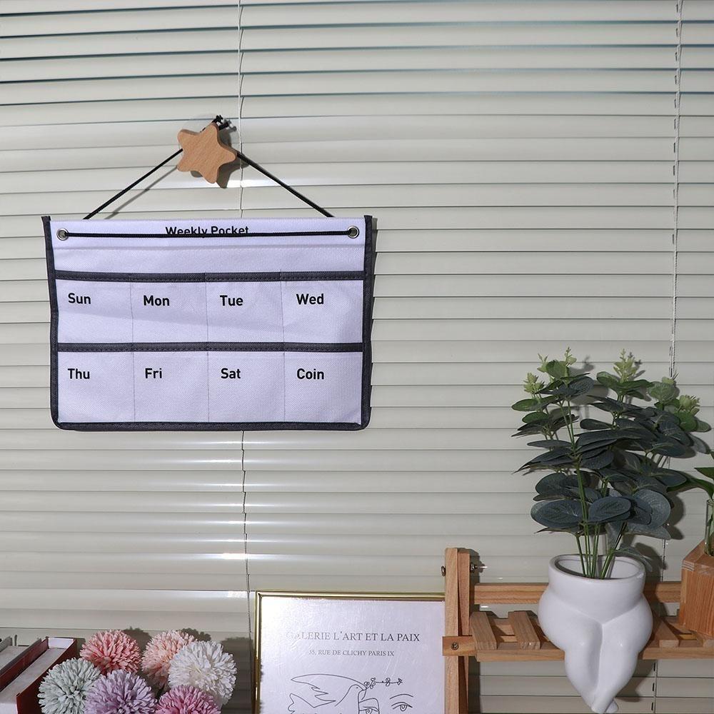

Multi-color Calendar Bag With Pockets Mounted Hanging Chart Holder Durable Storage Bag