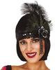 Black Sequin Retro Peacock Feather Headband 1920s