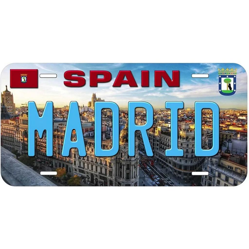 Dubai Madrid Paris World Famous City Landscape Metal Signs Vintage License Tin Sign Crafts Poster Wall Plate Plaques Bar Decor